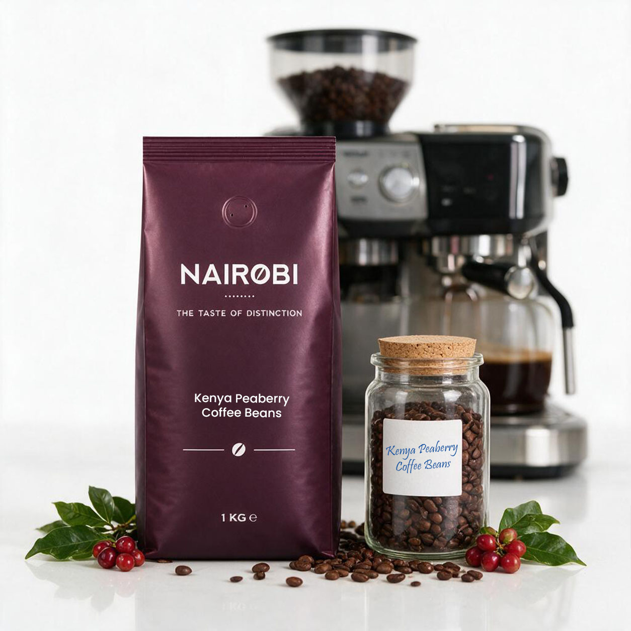 Kenya Peaberry Coffee Beans for Coffee Machines