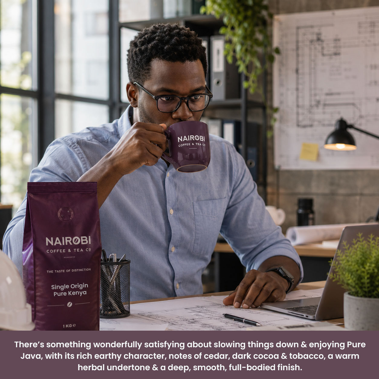 grind coffee beans into Kenyan ground coffee